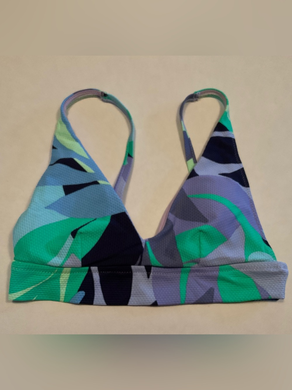 Aerie leaf print longline bikini top